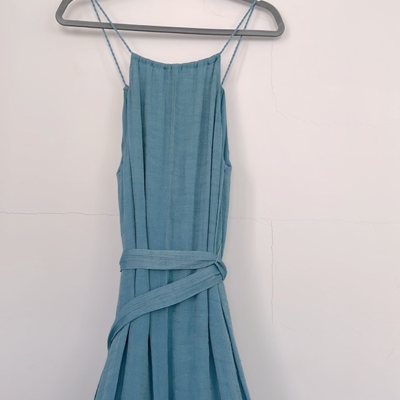 Forever 21 Maxi Dress with Tie Waist in Sea Blue, Size Small - Picture 5 of 12